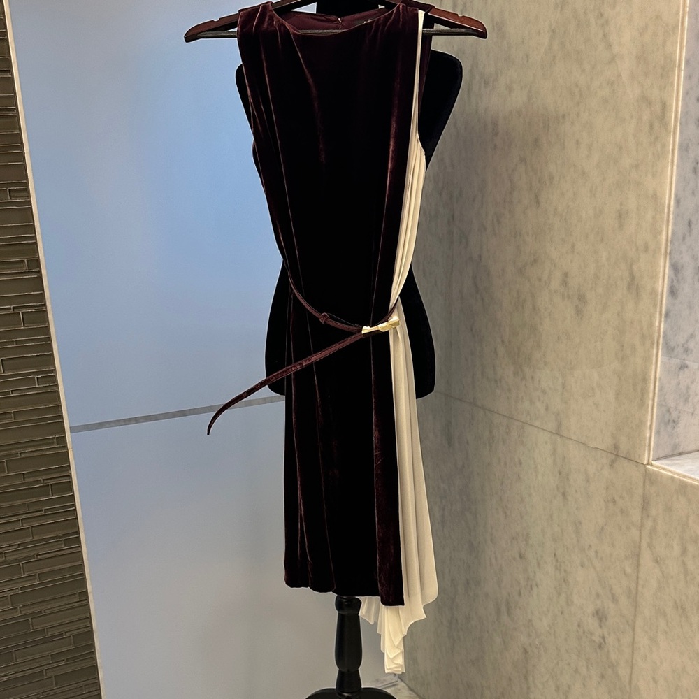Elegant Velvet and White Dress